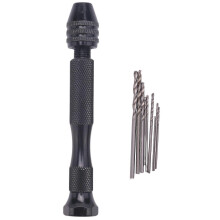 Mini Hand Drill,Precision Pin Vise Woodworking Hand Drill, miniature drill + 10pcs Mini Micro-Drill bit set with keyless Chuck, pearl hand drill