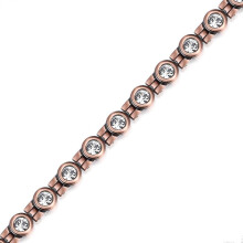 Embrace Natural Potency, Pure Copper Bracelet with Sparkling Crystals, Magnetic Healing for Women, Confidence Boosting, Elegant Gift Box Included