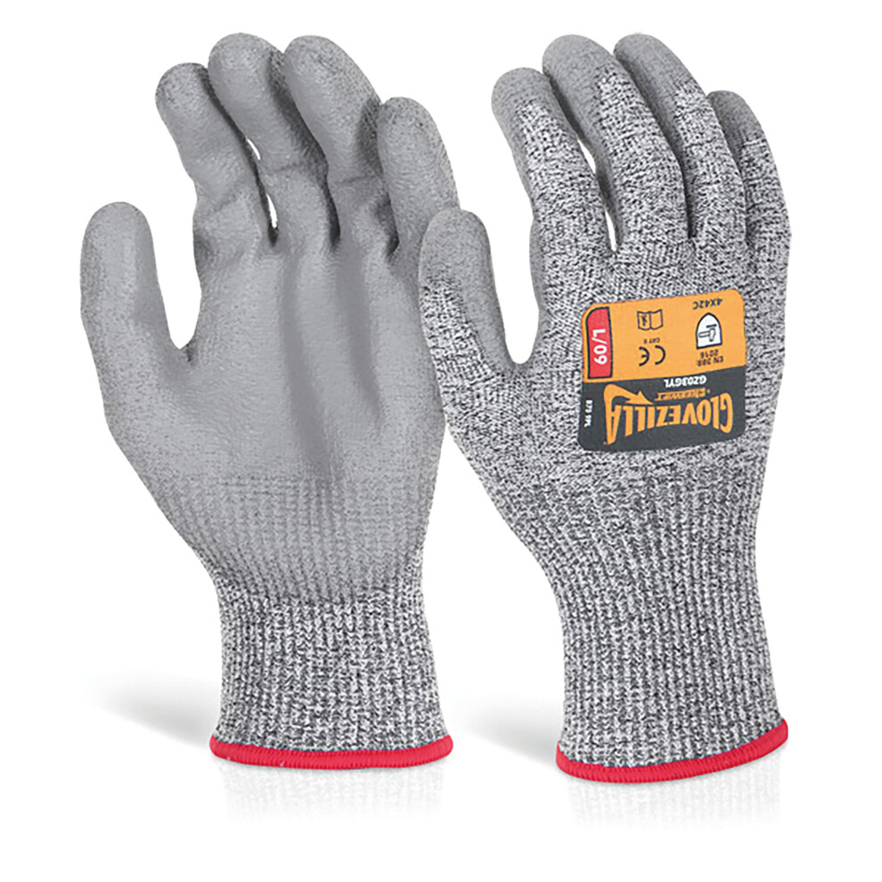 Beeswift Glovezilla Pu Palm Coated Gloves 1Pr Grey Xl Gz03gyxl 5030566351297