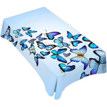 Tablecloth Butterflies Table Cloth Rectangle Table 60 x 84 Inch Blue Flying Butterflies Kitchen Decorations for Home Dinner Party