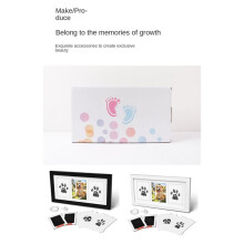 Paw Print Frame Kit,Dog/Cat Paw Print Kit,Soft Paw Print Clay Clean Touch Ink Pad,Pet Paw Print Impression Kit White
