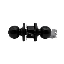 Ball Door Knob Lock Stainless Steel Round Door Lock with Keys for Door Bathroom Hallway Black