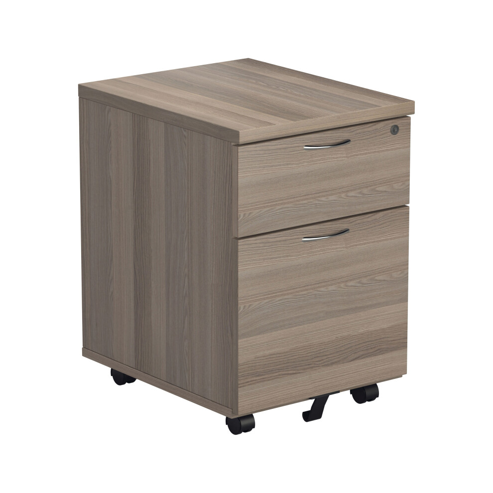 Jemini 2 Drawer Mobile Pedestal 404X500x595mm Grey Oak Kf78943 5030038793433