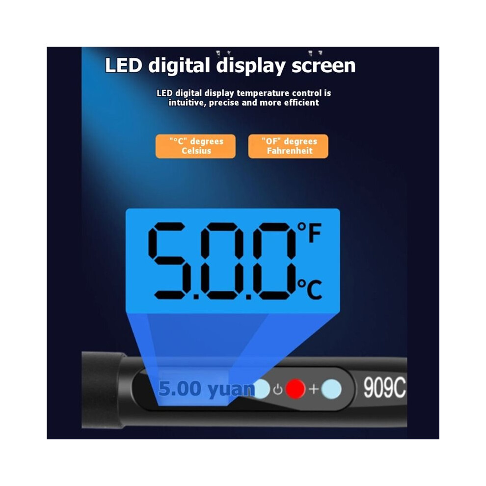 80W Lcd Digital Display Soldering Iron Tip With Heat-Set Insert Tips Adjustable Temperature Welding Solder Tool Eu 4713427009858