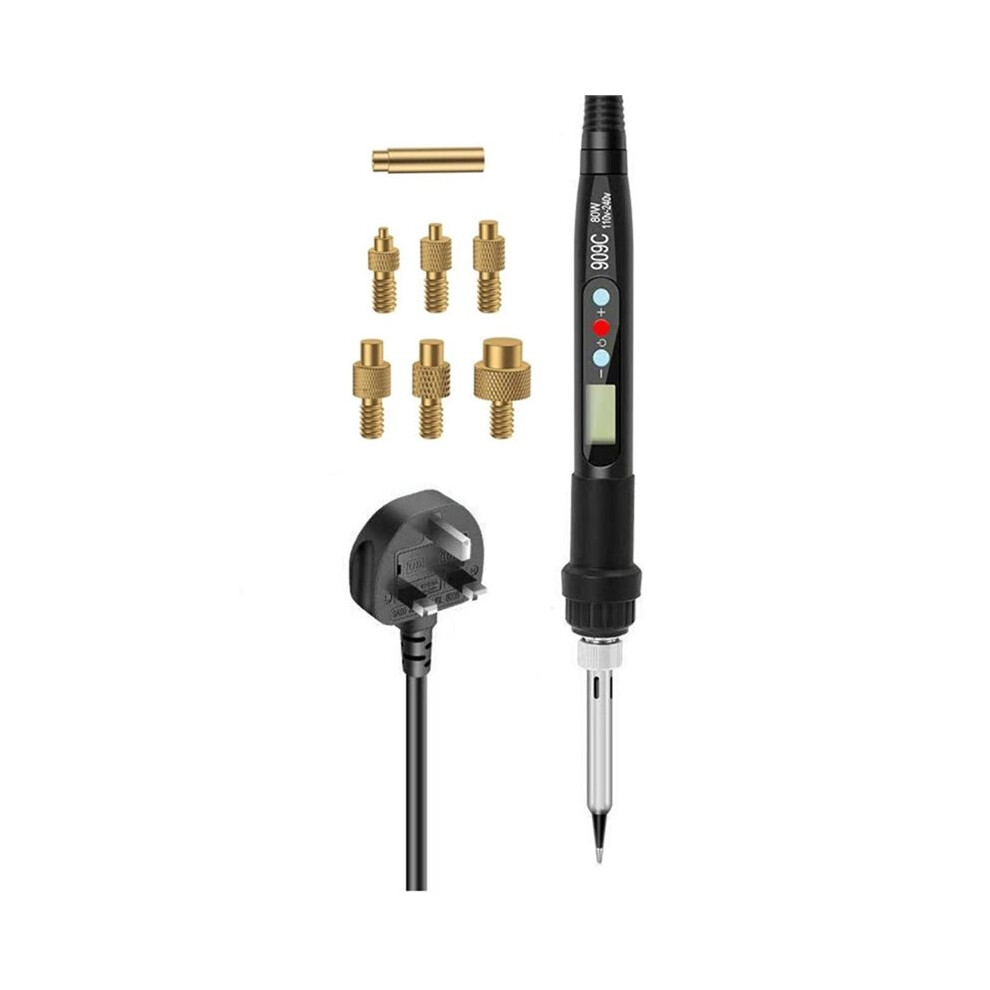 80W Lcd Digital Display Soldering Iron Tip With Heat-Set Insert Tips Adjustable Temperature Welding Solder Tool Uk 6032542276630
