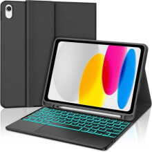 Keyboard Case for iPad Air 13 Inch 2025 M2 and iPad Pro 12.9 Inch 2022 2021, French AZERTY, Bluetooth, Touchpad, RGB 7 C