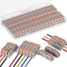 34-Piece Quick Electrical Connectors with Lever Control, Automatic Wire Terminal Block, 1 Wire 2 Entry