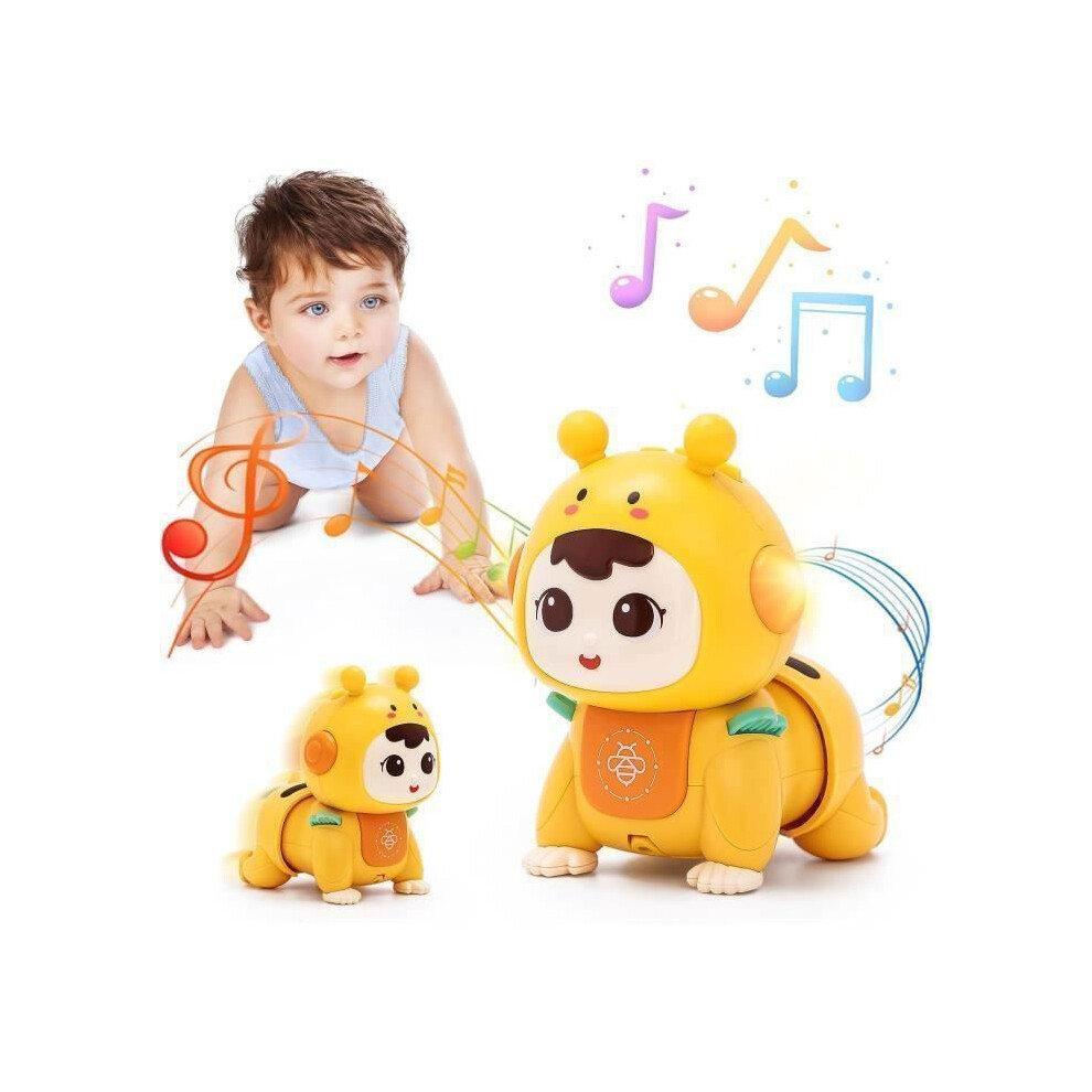 Baby Crawling Toy With Music And Light, Sensory Toy For Early Development, Unisex, 12 Months And Up Yellow 8261789361313
