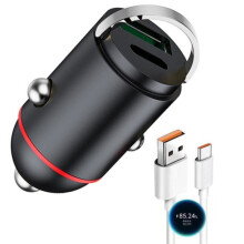 100W USB-C en USB-autolader met meerdere beveiligingsfuncties, snelladen voor telefoons en apparaten