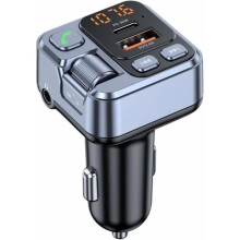 Bluetooth 5.1 FM Transmitter with 2.4A Charger, PD 30W, Hands Free Calling, Car Adapter