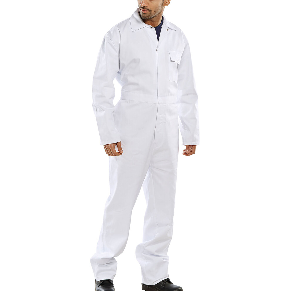 Beeswift Click Boilersuit Cotton Drill White 48 Cdbsw48 5030566014451
