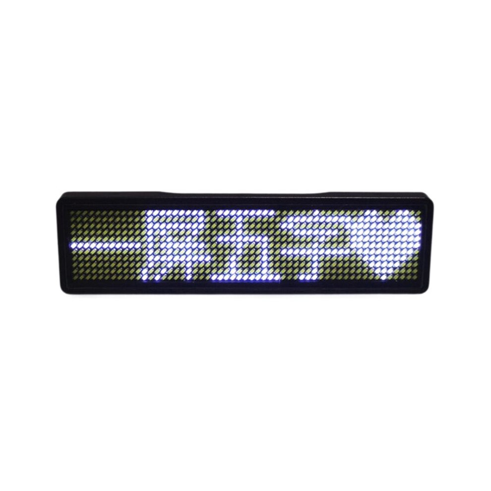Led Display Breastpiece Diy Scrolling Message Led Name Tag Badge Rechargeable Five Characters White 4711949384453
