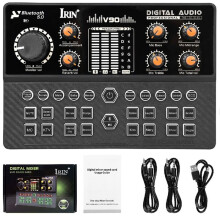 IRIN V90 Audio Mixer Live Sound Card for Live Streaming Karaoke Broadcast KTV Singing Gaming Live Sound Mixer