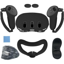 Protective VR Case for Quest 3 Silicone Black Accessory Comfort and Protection for Daily Use