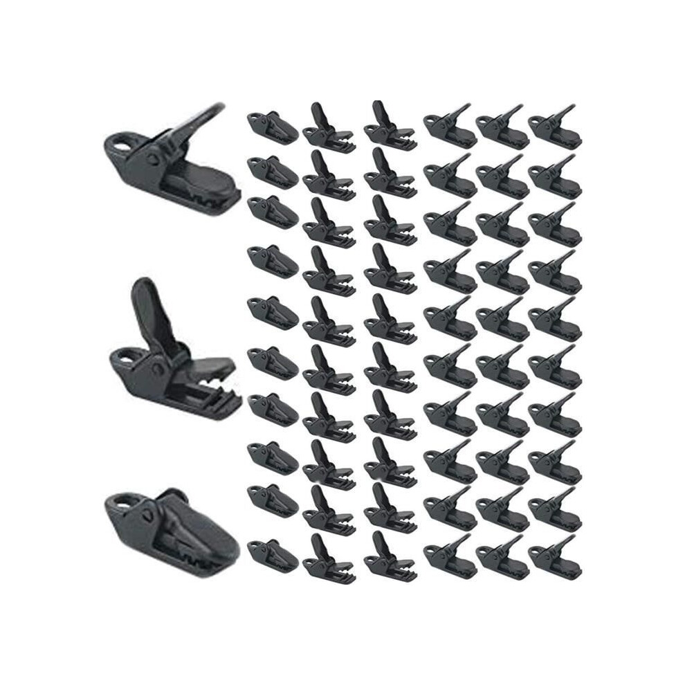 50 Pcs Black Tent Clips, Windproof Awning Clamps, Heavy Duty Plastic Camping Tent Fixing Clips For Outdoor Use 3357474421396
