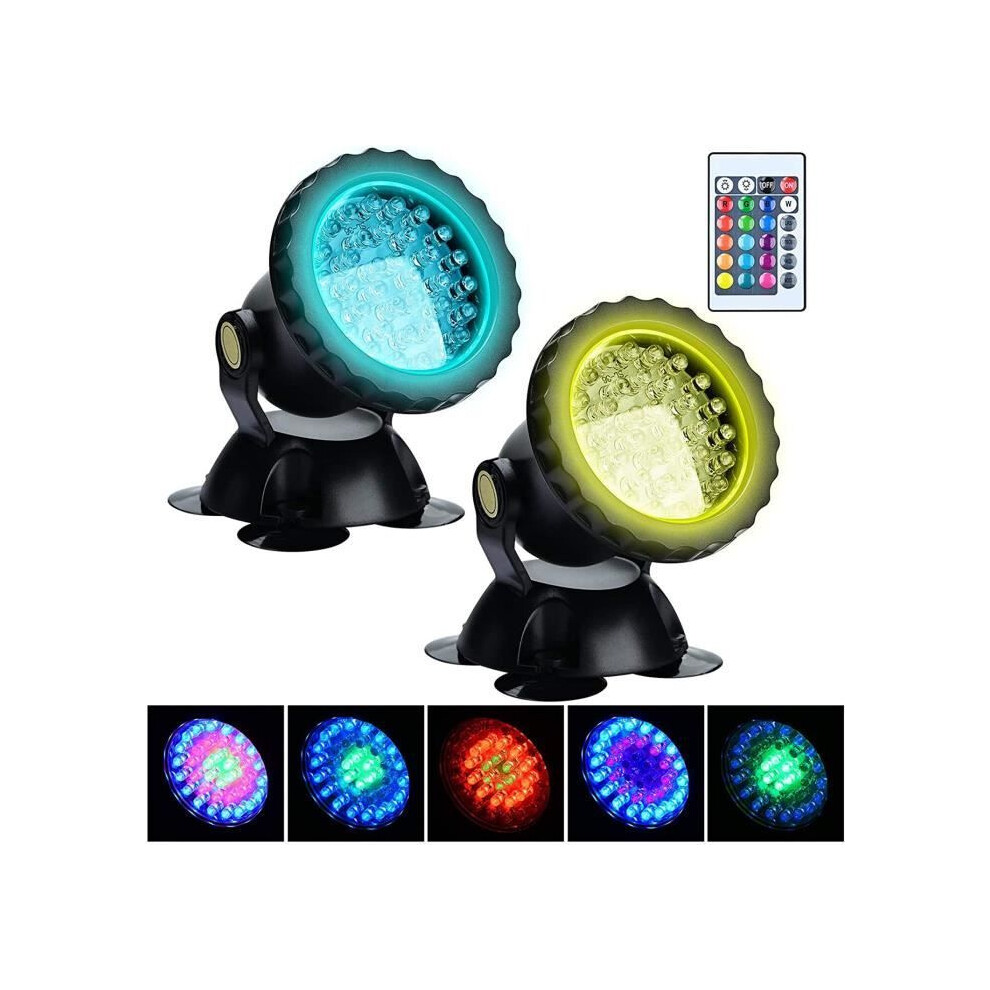 Waterproof Rgb Submersible Led Spot Lights, Outdoor Pond And Pool Accent Lighting Black 3357474421570
