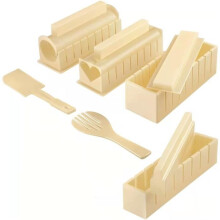 Sushi Making Kit, 10 Piece Plastic Set, Off White, Easy to Use, Home Kitchen Tool