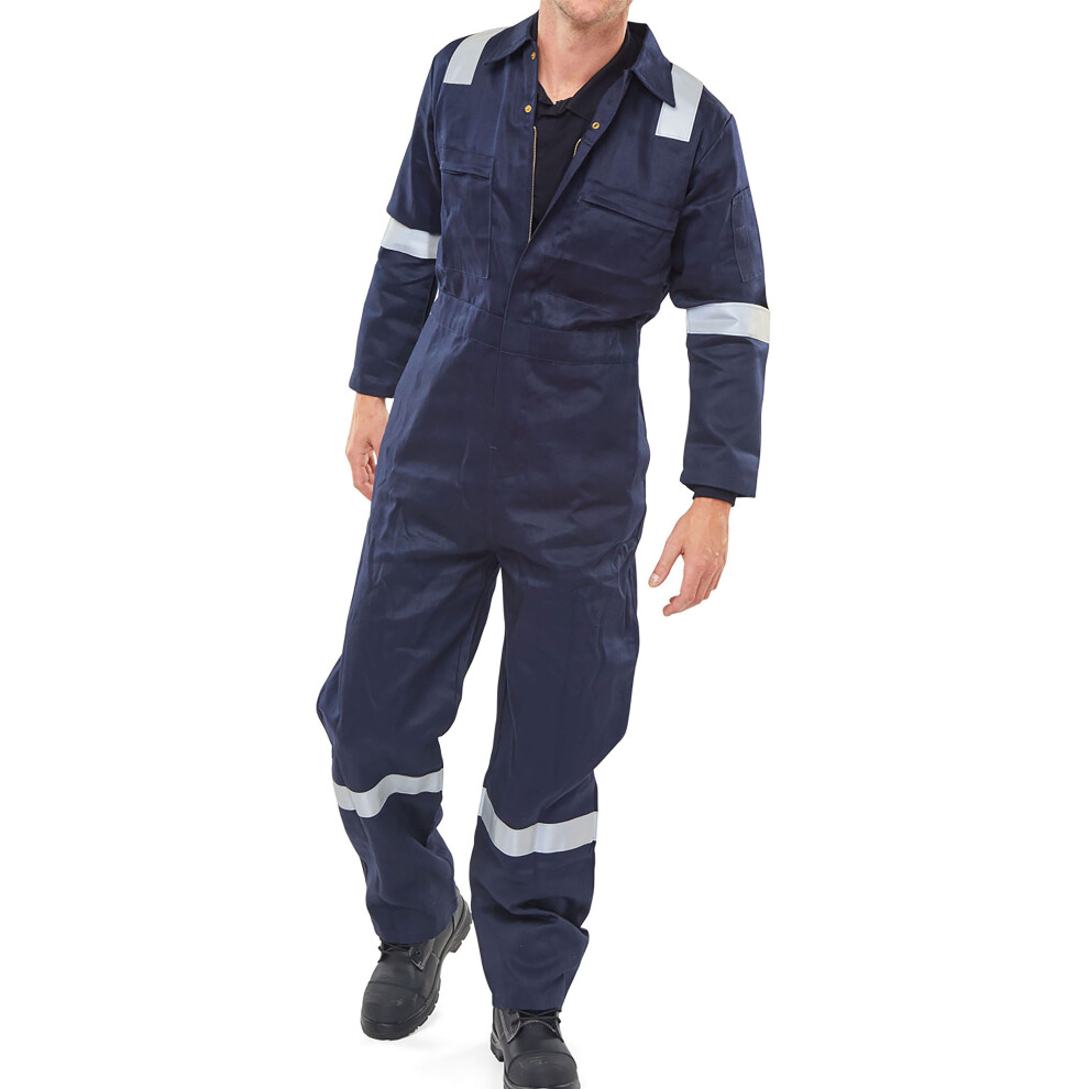 Beeswift Burgan Boilersuit Fire Retardant Anti-Static Navy Blue 54 Cfrasbbsn54 5030566206009