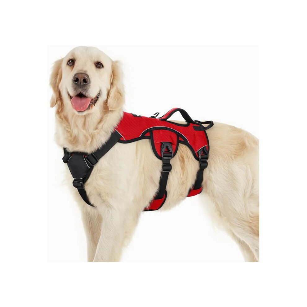 Adjustable Dog Harness With Lift Handle, Easy Control Pet Harness, Red For Training And Walking 3229063208162