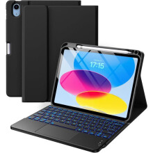 Keyboard Case for iPad Air 11 2025 M3 2024 M2 4th 5th Gen 10.9 Inch, French AZERTY, Bluetooth, Touchpad, RGB 7 Colors