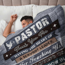 Pastor Appreciation Gift Blanket 60"x50" (Gold) – Unique Christian Thank You Gift for Men, Birthday & More – Compatible with Church Use
