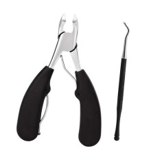 Precision Nail Clippers Stainless Steel Set of 2 for Thick or Ingrown Nails Comfortable Grip