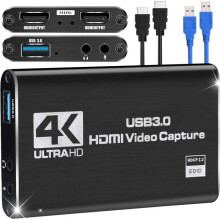 HDMI Capture Card 4K USB 3.0 Full HD 1080P Compatible with PS4 Xbox Nintendo Switch Compact Design