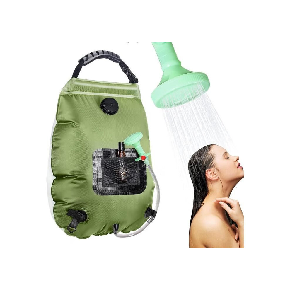 Solar Shower Bag 20L With Temperature Indicator Portable For Camping Beach Garden And Outdoor Travel 4885591305170