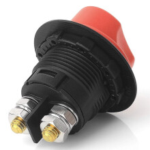 Interruptor de Desconexión de Batería 12-32V con Cable 8AWG de 50 cm para Embarcaciones Marinas, Caravanas, Automóviles, Vehículos, Yates y