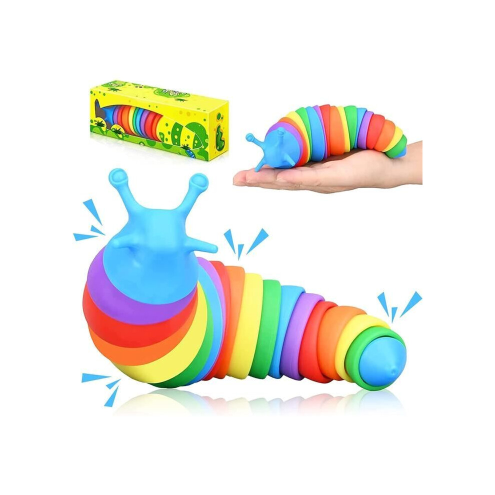 Articulated Slug Sensory Fidget Toy For Kids And Adults, Stress Relief, Green 8261789361375