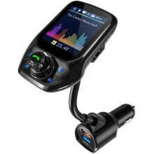 Bluetooth FM Transmitter Car Adapter, 3 USB Ports, QC3.0 Fast Charging, Hands-Free Calling