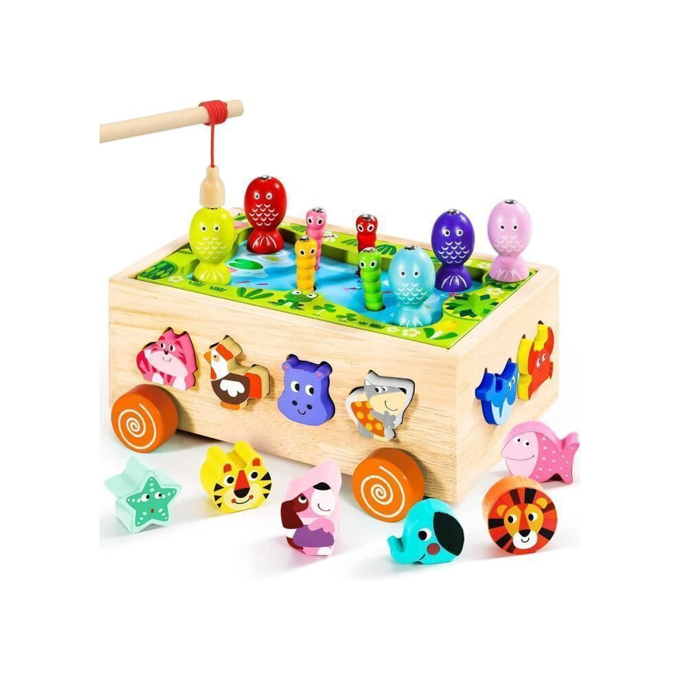 Montessori Toddler Toy 6 In 1 Shape And Color Sorting Wooden Animal Puzzle For Age 1+ 8261789361542