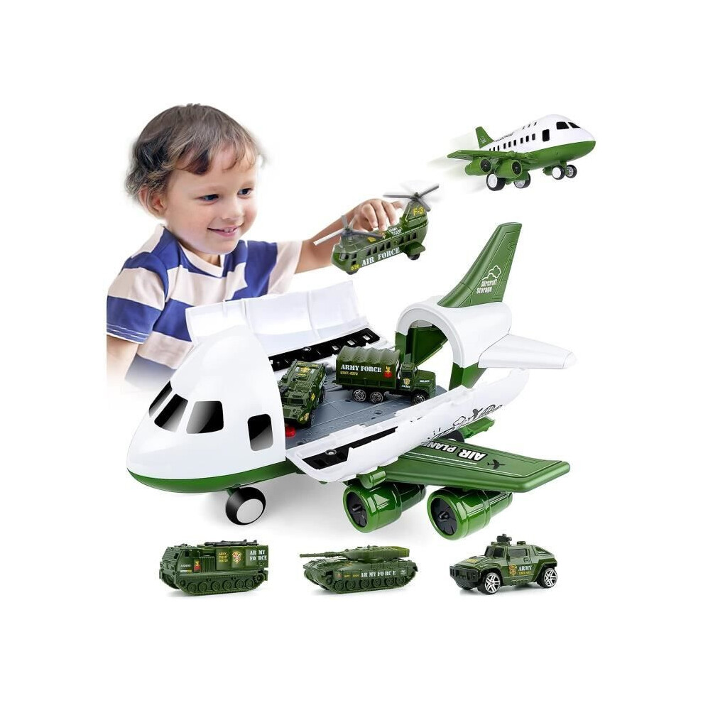 Military Vehicle Carrier Toy For Kids Age 3 And Up, Transport Truck With Mini Vehicles For Boys And Girls Green 7341754129795
