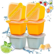 Ice Cube Tray Set of 6, BPA Free Silicone, Stackable, Freezer Safe to -30C, Durable for Home Use
