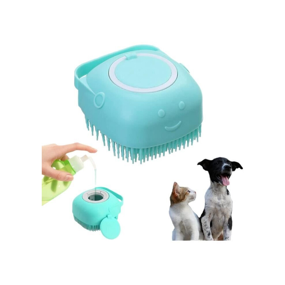 Dog And Cat Bath Brush, Soft Silicone Massage Brush For Gentle Grooming, Blue, Suitable For Pets 8033672339323