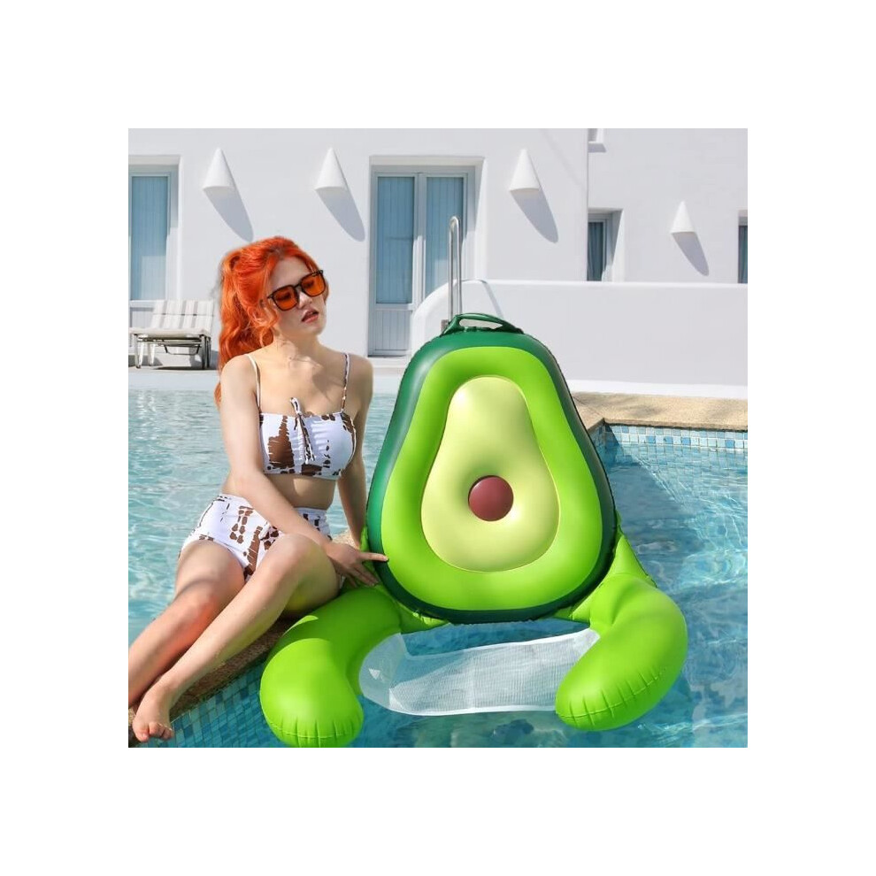 4-In-1 Avocado Pool Float, Foldable Pvc Lounger, Comfortable Inflatable Raft For Adults Up To 300 Lbs 8033672339316