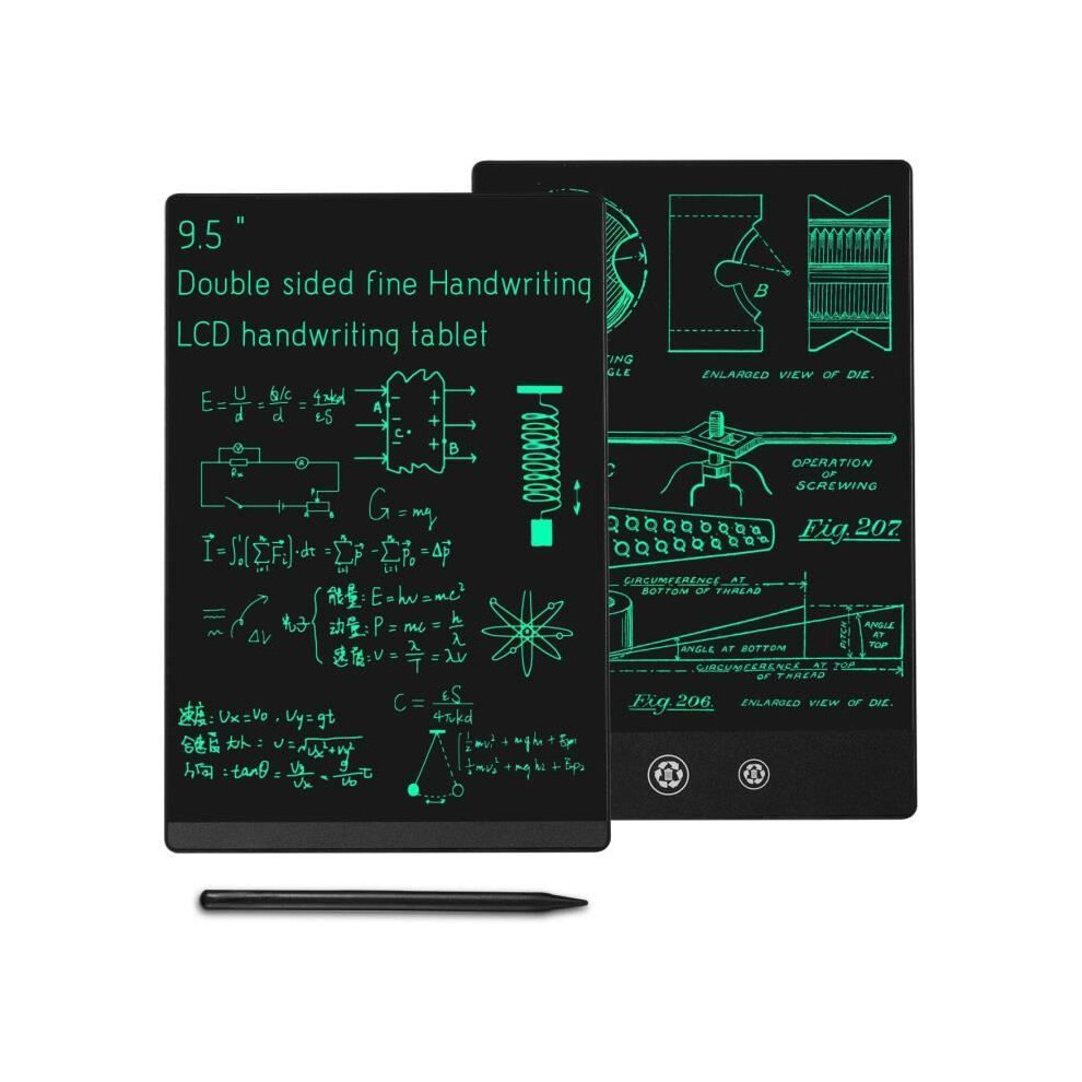 Lcd Writing Tablet, 9.5 Inch, Reusable Erasable Drawing Board For Kids And Home Use Black 7683718139472
