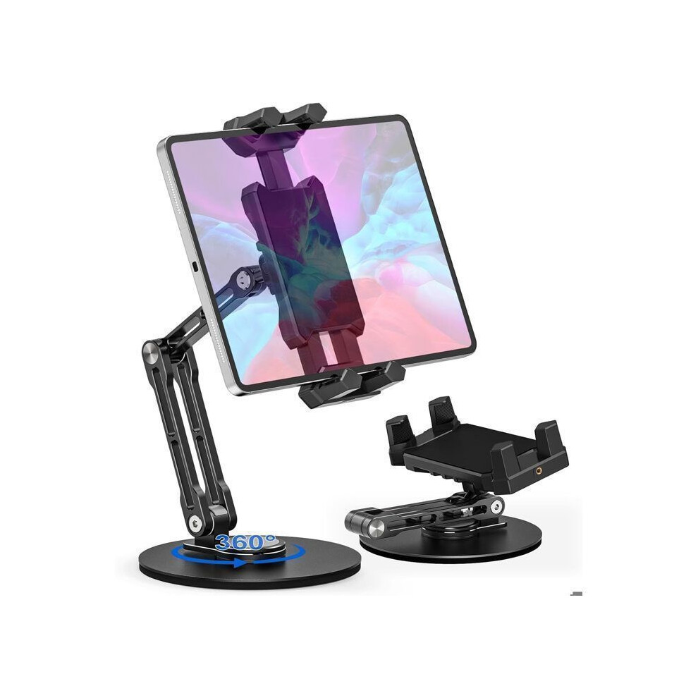 Aluminum Adjustable 360 Degree Rotating Stand For Tablets, Ipad, Iphone, Smartphones 4.7 To 13.5 Inch 7429432199695