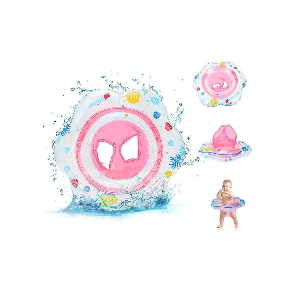 Baby Pool Float Seat, Inflatable Swim Ring For Ages 6-36 Months, Safe Water Ring With Back Support Pink 7429432199718