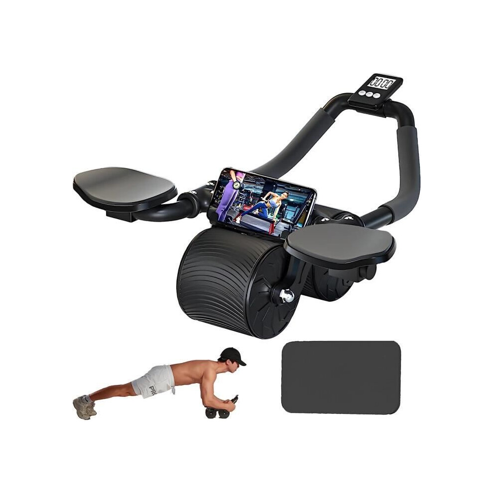 Ab Roller Wheel With Automatic Rebound, Double Wheel Ab Exercise Equipment For Core Training 6271643278505