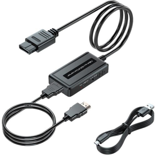 HDMI Adapter for N64 Console, 1080P HD Support, Includes Cables, Plug and Play, Easy Setup