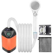 Portable Camping Shower Kit, Rechargeable Electric Pump, Shower Head with Smart Temperature Display