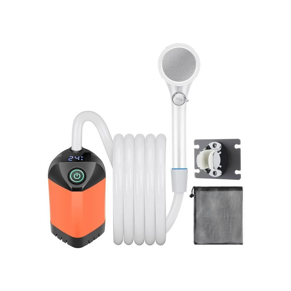 Portable Camping Shower Kit, Rechargeable Electric Pump, Shower Head With Smart Temperature Display 4204239250342