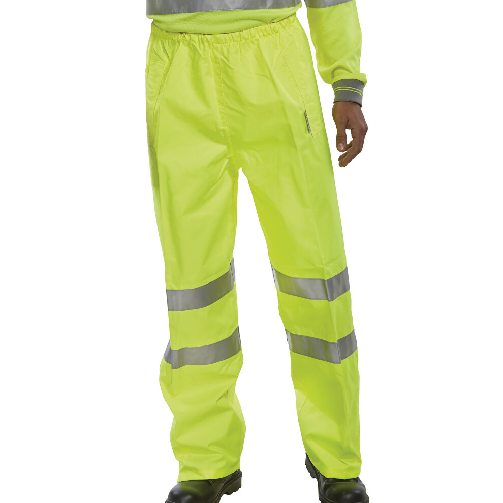Beeswift Birkdale High Visibility Breathable Trousers Saturn Yellow Small Bitsys 5030566011290