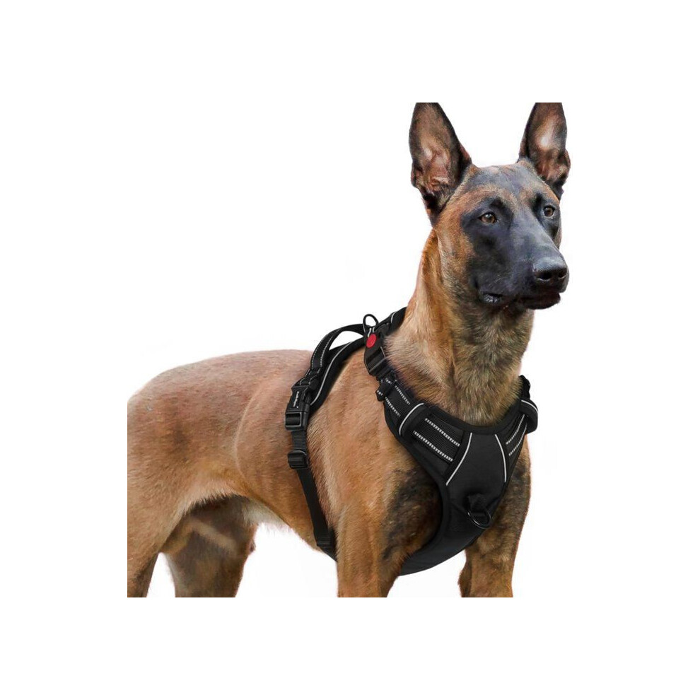No-Pull Dog Harness With 3 Buckles, Easy To Put On, Reflective Adjustable Harness For Dogs, Black, Xl 3229063208056