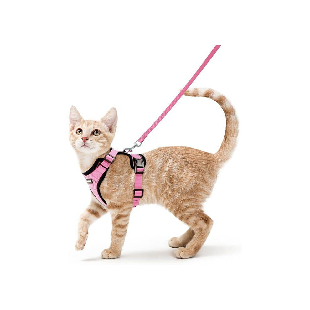 Cat Harness And Leash Set, Adjustable Breathable Pink Xs Harness For Cats With Soft Padded Vest And Secure Fit 3229063208155