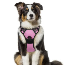 Chaleco arnés antitirones para perros, rosa, talla M, ajustable, reflectante, transpirable, de malla, para entrenamiento al caminar.