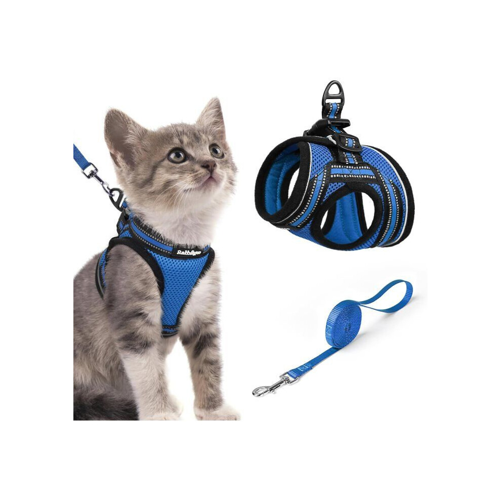 Adjustable Cat And Small Dog Harness, Breathable Reflective Vest For Kittens And Puppies, Size S, Blue 6189346259731