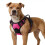 Adjustable Reflective Dog Harness, No-Pull Vest in Pink Red with Front Clip Leash Hook 1