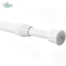 Adjustable Tension Curtain Rod, No Drill Shower Curtain Pole, Telescopic White Rod 55-90 cm